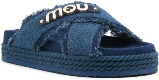 Mou Denim slippers Blauw