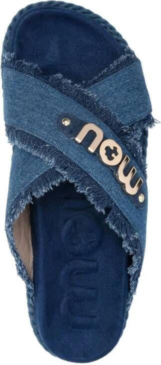 Mou Denim slippers Blauw