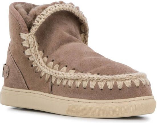 Mou Eskimo enkellaarzen met logo Grijs