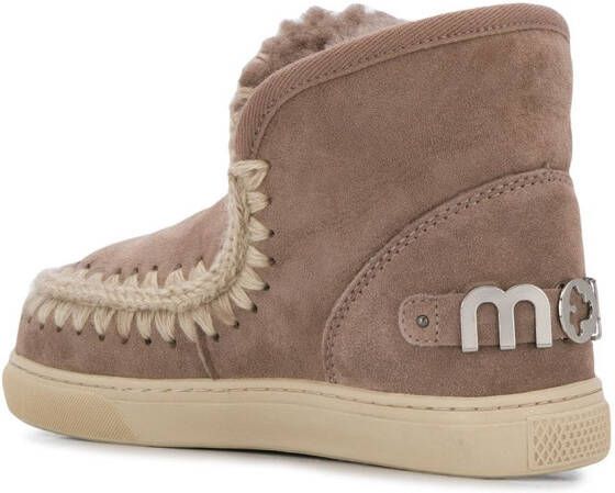 Mou Eskimo enkellaarzen met logo Grijs