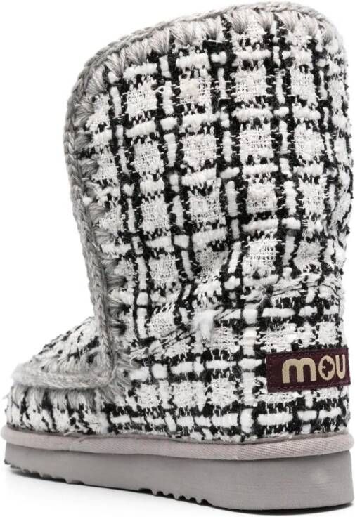 Mou Eskimo laarzen met gehaakte afwerking Wit