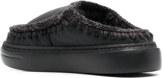 Mou Eskimo leren slippers Zwart