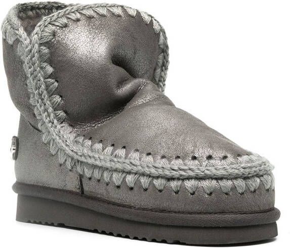 Mou Eskimo metallic enkellaarzen Grijs