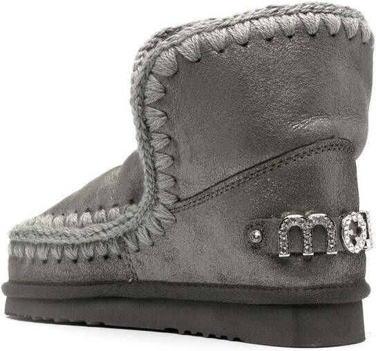 Mou Eskimo metallic enkellaarzen Grijs