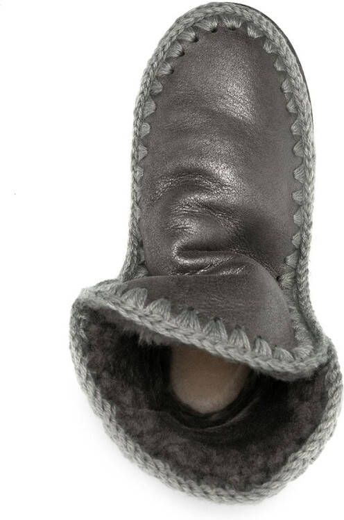 Mou Eskimo metallic enkellaarzen Grijs