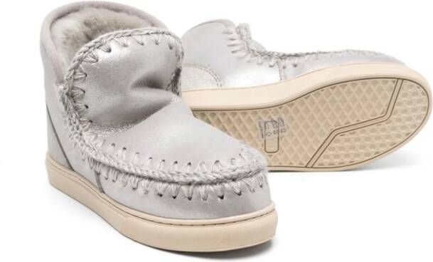 Mou Kids Laarzen met gestikt detail Zilver