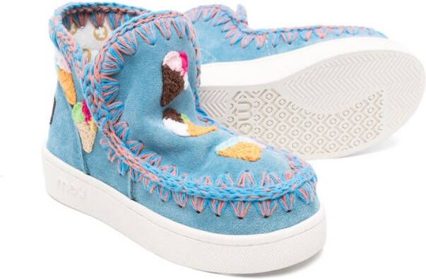 Mou Kids Summer Eskimo suède sneakers Blauw