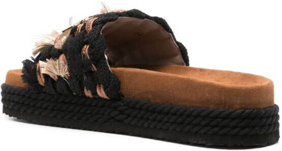 Mou Slippers met touwband Zwart