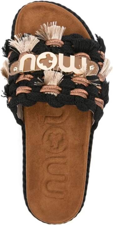 Mou Slippers met touwband Zwart