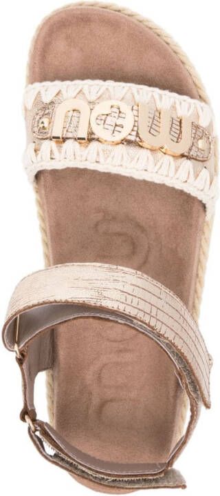 Mou Rope leren sandalen met logo Goud