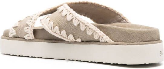 Mou Sandalen met gekruiste bandjes Beige