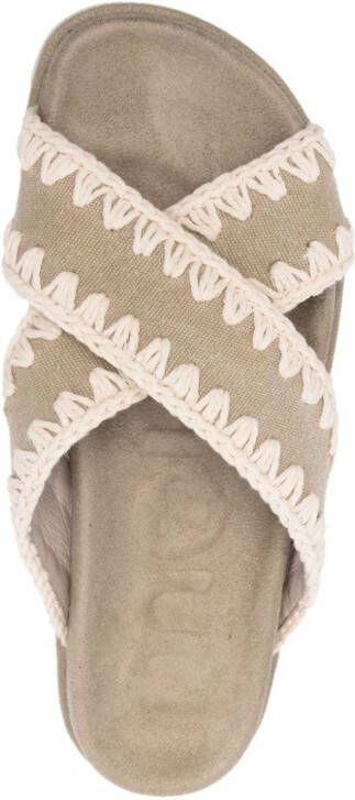 Mou Sandalen met gekruiste bandjes Beige