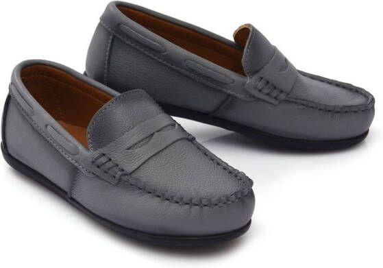 Moustache Leren loafers Grijs