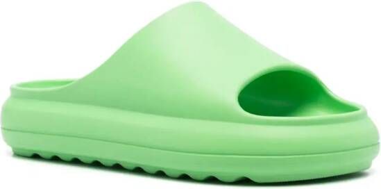 MSGM Slippers met logo-reliëf Groen