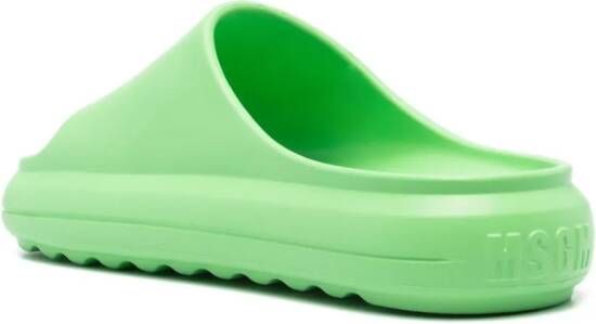 MSGM Slippers met logo-reliëf Groen