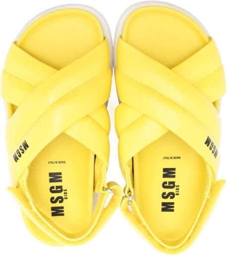MSGM Kids Leren sandalen Geel