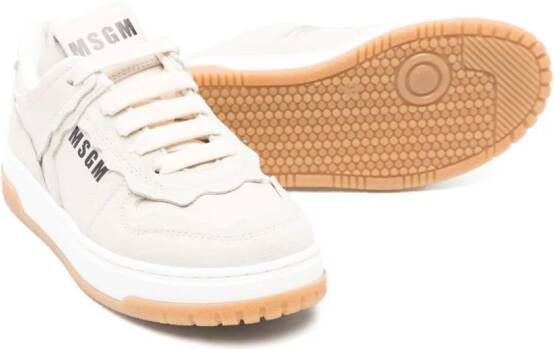 MSGM Kids Leren sneakers Beige