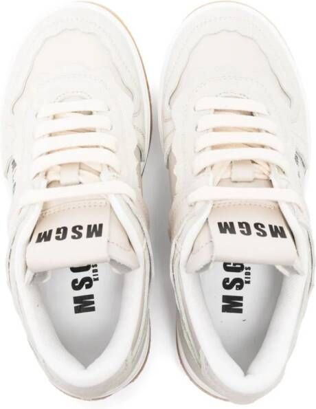 MSGM Kids Leren sneakers Beige