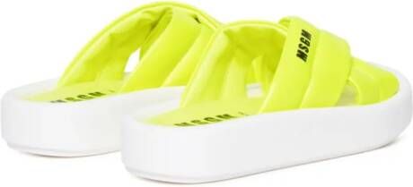 MSGM Kids Sandalen met logoprint Geel