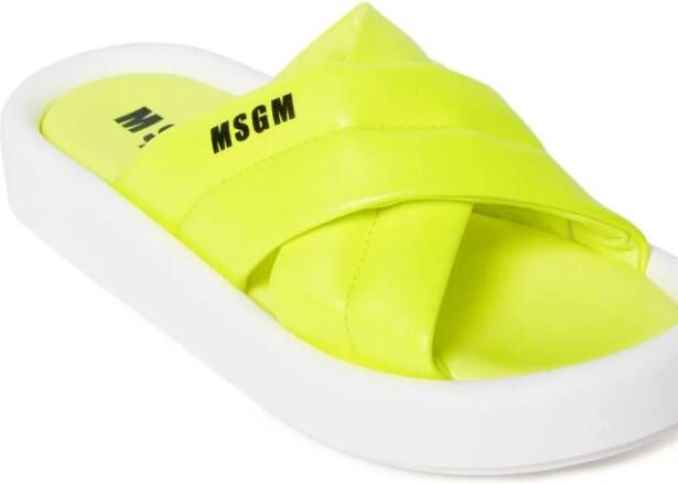 MSGM Kids Sandalen met logoprint Geel