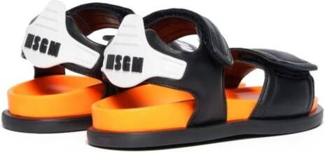 MSGM Kids Sandalen met klittenband Zwart