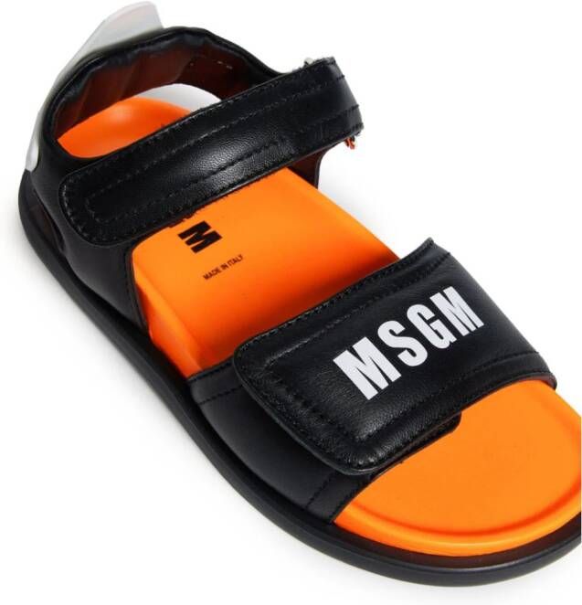 MSGM Kids Sandalen met klittenband Zwart