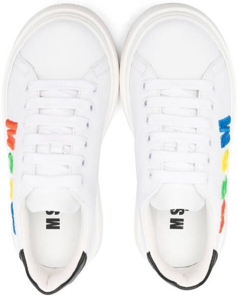 MSGM Kids Sneakers met geborduurd logo Wit