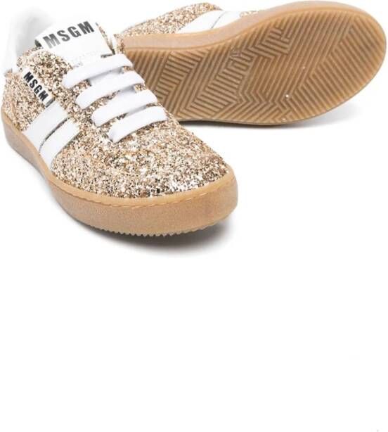 MSGM Kids Sneakers met glitter Goud