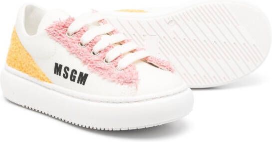 MSGM Kids Sneakers met logoprint Beige