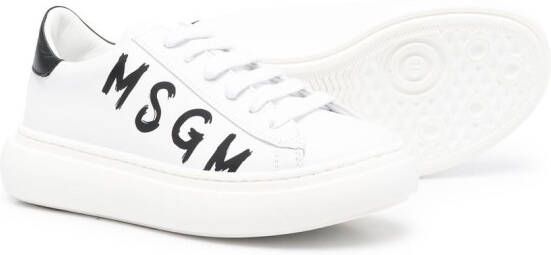 MSGM Kids Sneakers met logoprint Wit