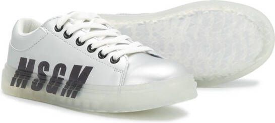 MSGM Kids Sneakers met logoprint Zilver