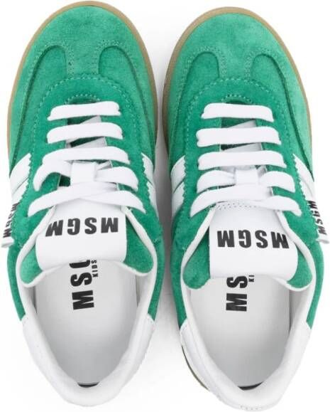 MSGM Kids Suède sneakers Groen