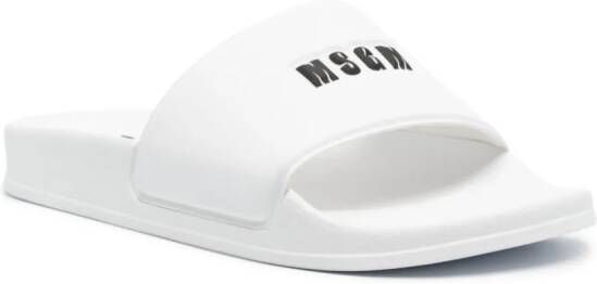 MSGM Slippers met logo-reliëf Wit
