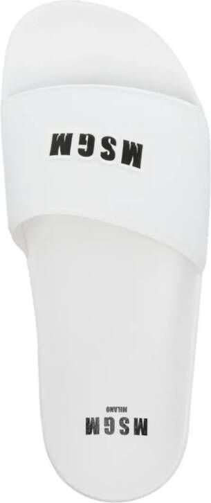 MSGM Slippers met logo-reliëf Wit