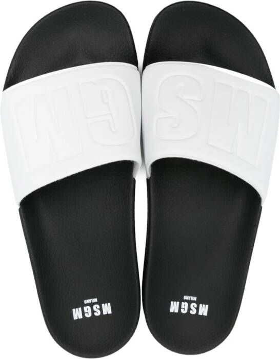 MSGM Slippers met logo-reliëf Zwart