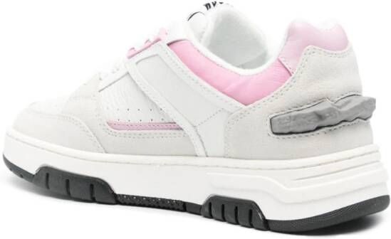 MSGM Leren sneakers met logoprint Beige