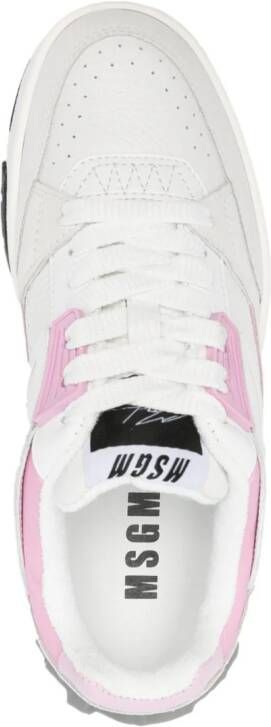 MSGM Leren sneakers met logoprint Beige