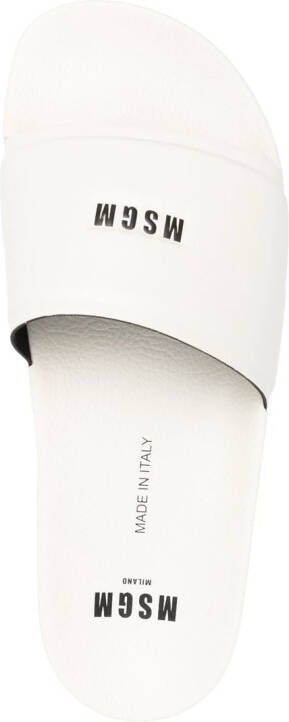 MSGM Slippers met logoprint Beige