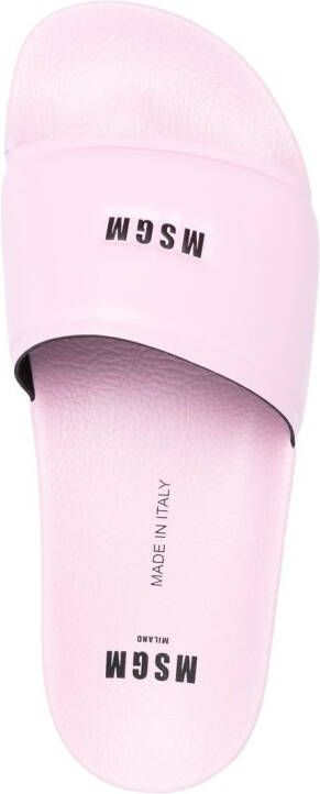 MSGM Slippers met logoprint Roze