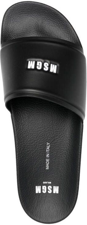 MSGM Slippers met logoprint Zwart