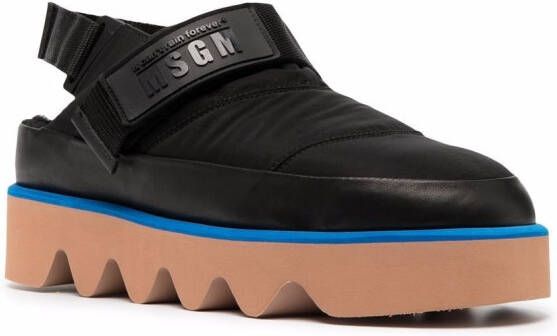 MSGM Muiltjes met plateauzool Zwart