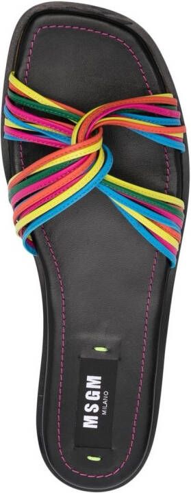 MSGM Slippers met meerdere bandjes Geel