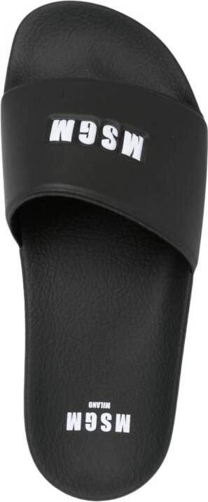 MSGM Slippers met logo-reliëf Zwart