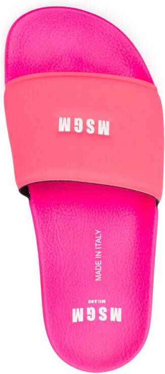 MSGM Slippers met logoprint Roze