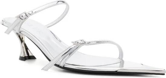 Mugler 50 mm Avenue muiltjes met metallic-effect Zilver