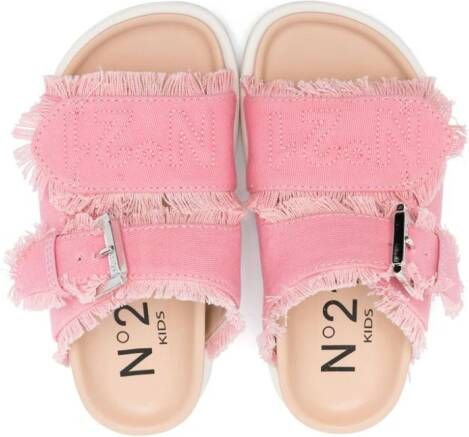 Nº21 Kids Sandalen met geborduurd logo Roze