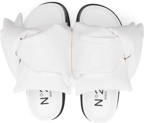 Nº21 Kids Leren sandalen met geknoopt detail Wit