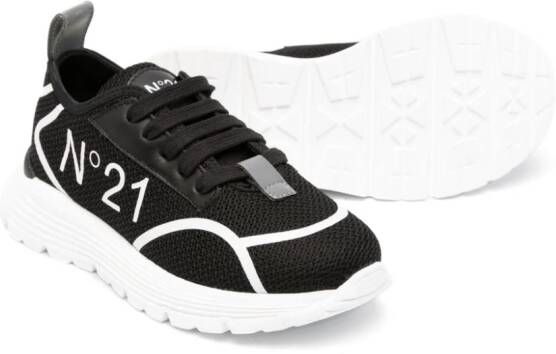 Nº21 Kids Sneakers met logoprint Zwart