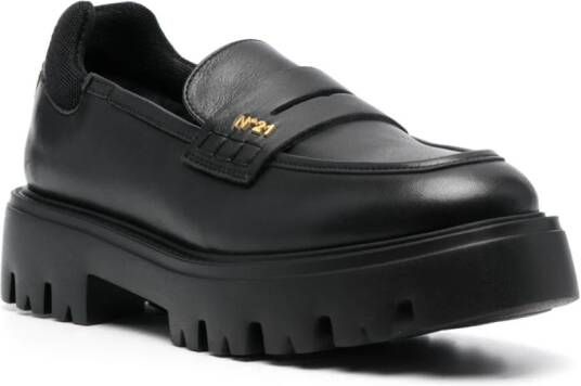 Nº21 Leren loafers Zwart