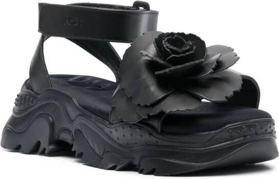 Nº21 Leren sandalen Zwart